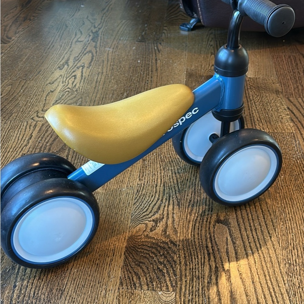 Blue and Gold Kids Balance Bike
